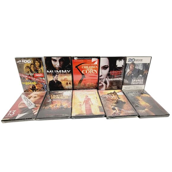 (10) Horror & Cult DVDS NEW - Carrie - Scream Queen - Amityville - Mummy & MORE!